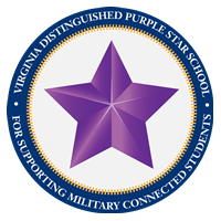 Our school is a Virginia Distinguished Purple Star School for Supporting Military Connected Students